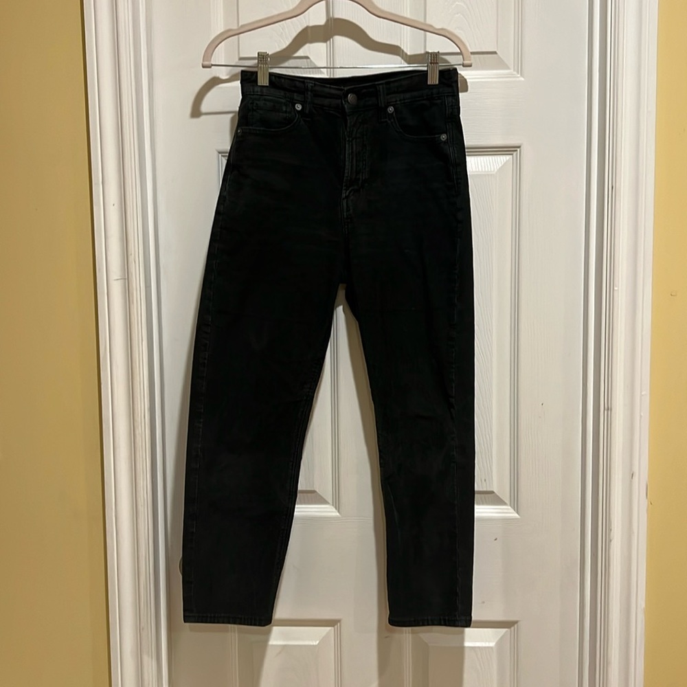 American Eagle Black Corduroy Mom Jeans